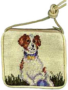 Needlepoint Jack Russell Terrier Coin Purse